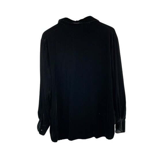 J. Crew Womens Velvet Button-Up Shirt M Black - Picture 2 of 4